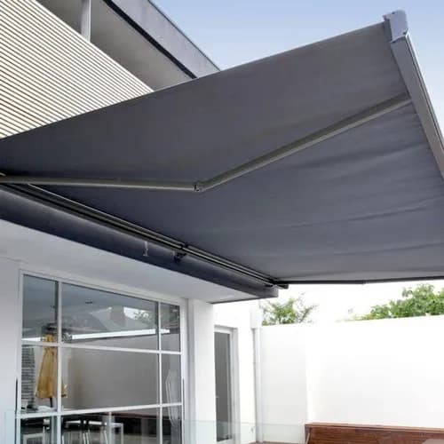 Folding arm awning over alfresco